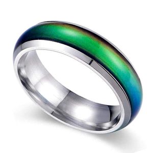 anillo de estado de animo, de acero inoxidable, con banda que cambia de color