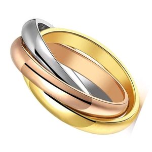anillo trinity de acero inoxidable 316l en tres tonalidades